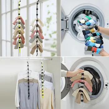 

Home socks hanging rope creative multi-function washing clothes basket net