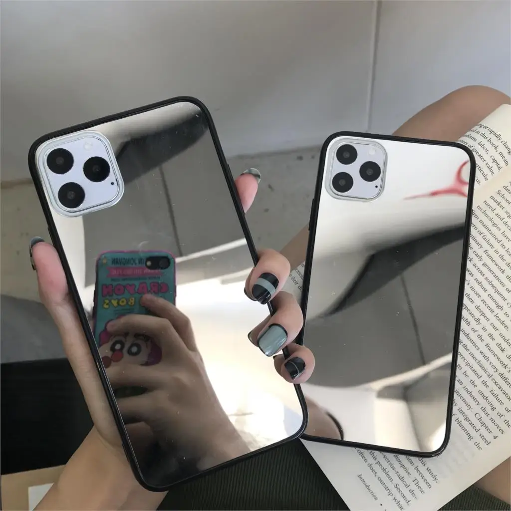 Черный бампер с зеркальным покрытием силиконовый чехол из ТПУ для iphone 11 Pro MAX 6 6s 7 8