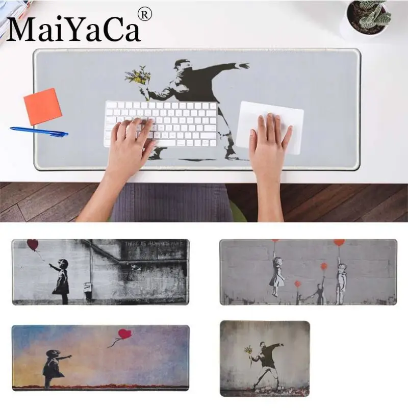 

MaiYaCa Street Art Banksy Graffiti Laptop Computer Mousepad Comfort Mouse Mat Gaming large big mousepad for cs go lol dota2