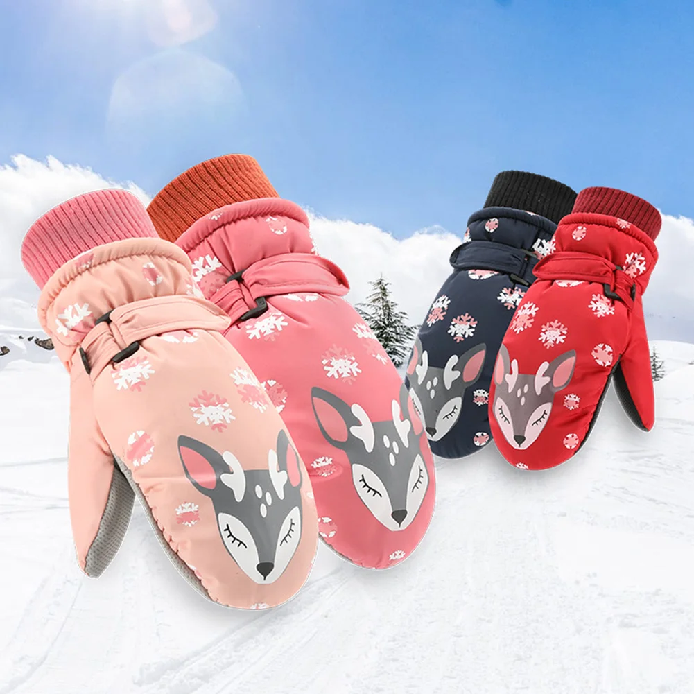 

1Pair Cycling Warmest Winter Riding Accessories Cold Weather Non Slip Kid Ski Gloves Breathable Thickened Windproof Waterproof
