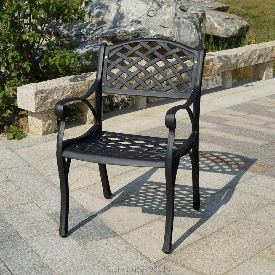 Lot Of 2 Piece Heavy Duty Outdoor Cast Aluminum Patio Chair All