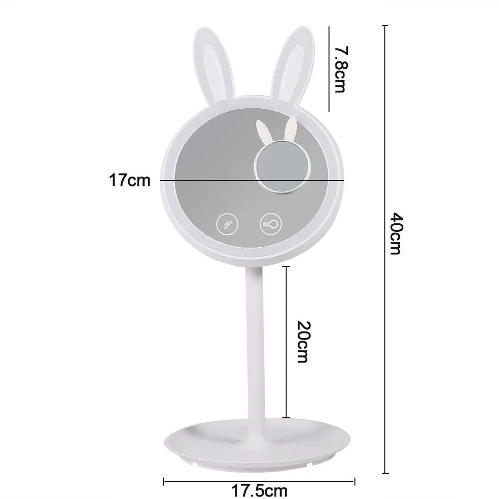  2019 Bunny Beauty Eye Protective Makeup Mirror Table Lamp Dimmable Rabbit Mirror Light Princess mir
