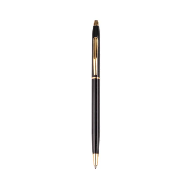 Luxury Full Metal Ballpoint Pen 1mm Black Ink Gel Pen Office Writing Stationery 
