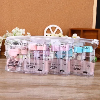 

7PCs/set Essensial Travel Mini Plastic Transparent Empty MakeUp Container Bottle