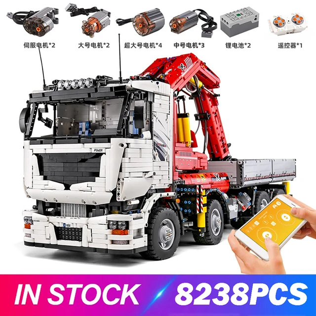 Pneumatic Crane Model | Toy Bricks Crane Truck | Lego Pneumatic Crane | Block - Blocks - Aliexpress