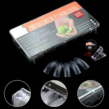 

TP Full Cover Clear Dual Forms Nail System UV Gel Acrylic Nail Mold Artificial Nail Tips with Scale 12 Sizes Tips Extend Forms