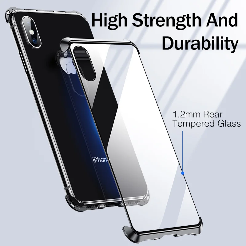 Магнитный металлический чехол для iPhone X XR XS MAX 8 7 plus, прочный адсорбционный чехол из закаленного стекла, задняя Магнитная крышка, магнитная Обложка