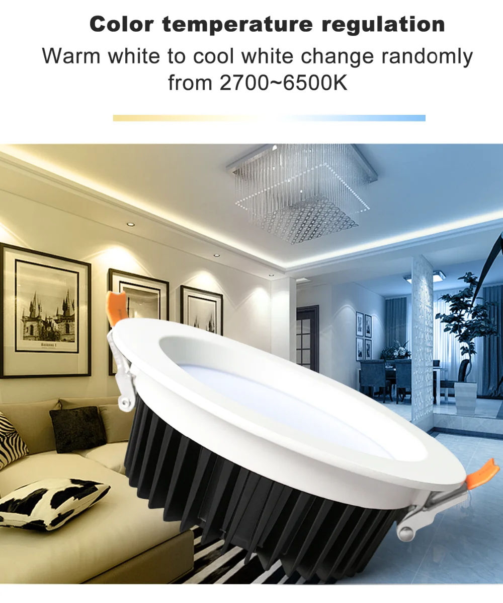 ZIGBEE умный дом 6 Вт/9 Вт/12 Вт Светодиодный светильник работает с Amazon plus SmartThings RGB CCT свет AC100-240V двойной белый цвет