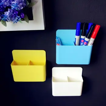 

Save Space Kitchen Storage Boxes Fridge Magnet Magnetic Storage Box Grid Rubber Magnet Plastic Organizer Bins Pens Pencil Cup