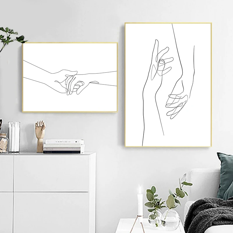 Couple S Bedroom Sign 2 Piece Wall Art Line Art Poster Nordic Art Above Bed Decor Above Bed Sign Scandi Print Holding Hands Drawing Art Collectibles Digital Prints Delage Com Br