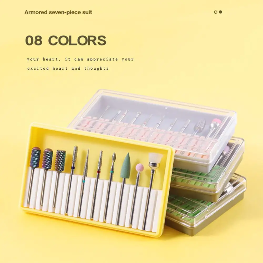 

8pcs Nail Drill Bits Acrylic Nail Kit with Painting Brush Dual-end Dotting Pen Manicure Tape Decoration Rhinestone Manicur Tool