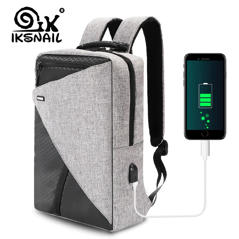 IKSNAIL зарядка через USB рюкзак для ноутбука 15 6 дюймов Путешествия Рюкзак Для