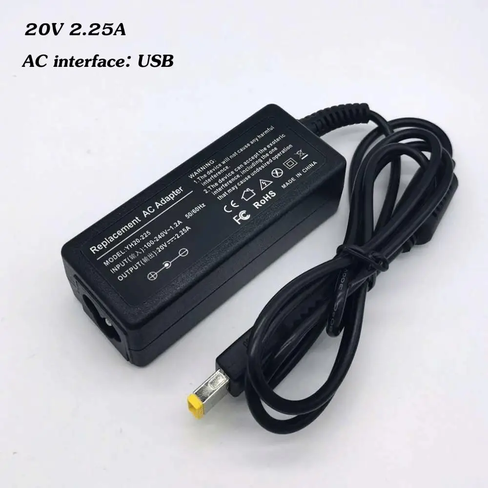 Ac adaptador cargador portátil 20V 2.25A 45W para Lenovo Thinkpad ADLX45NLC3 ADLX45NDC3A ADLX45NCC3A 0C19880 59370508 ADLX45NLC3A