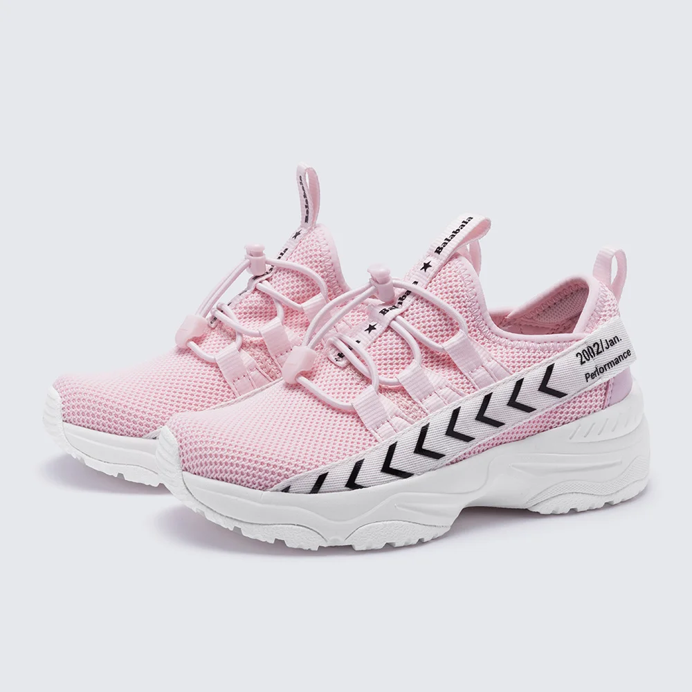 Dream powder Balabala Boys shoes children's sports shoes girls new spring and autumn big boy breathable fashion running shoes - Цвет: Dream powder