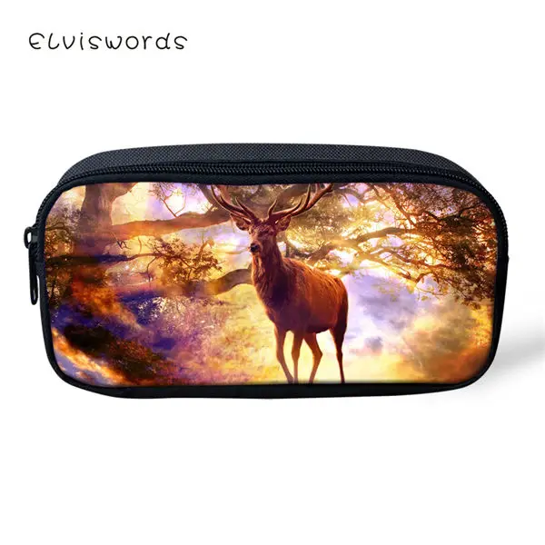 CDWX3898K ELVISWORDS комплект из 3 предметов, детский школьный рюкзак, художественная фантазия, принт оленя, школьные сумки для книг, студенческий рюкзак/мешок с закрылками/Сумка для ручек - Цвет: CDWX3898K