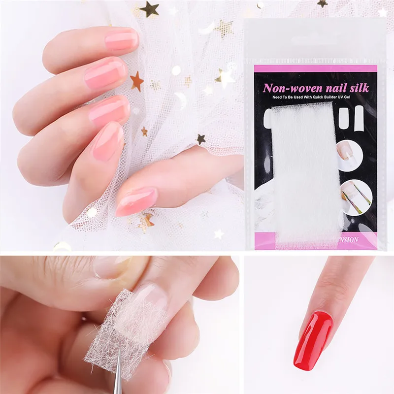 

10PCS Nail Extensions Non-woven Silks Nail Art From Building Tips Fiberglass UV Gel Acrylic Manicure Tool Accessories