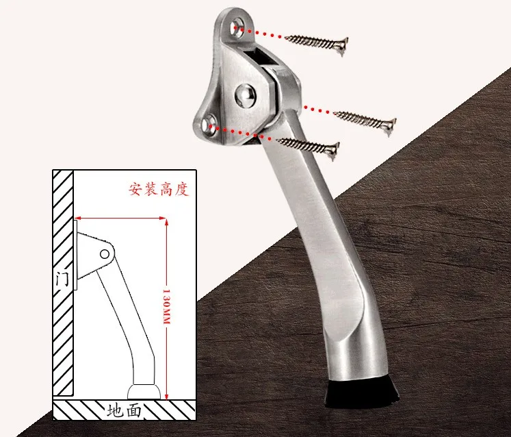 Foot Brake Wedges Kick Down Durable Home Decoration Door Stopper Rubbed Hardware Door Holder Mounted Holder Heavy Duty WF