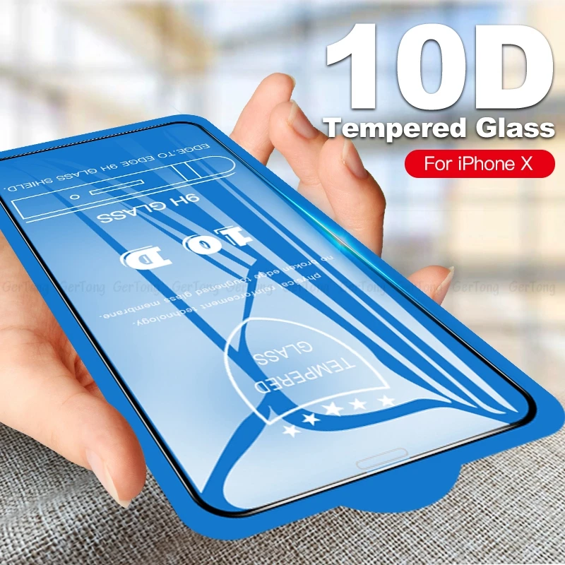 

10D Full Coverage Protective Glass for iPhone 6 6S 7 8 plus X XR XS MAX Glass For iPhone 7 8 6 6S X 11 Pro MAX Screen Protector