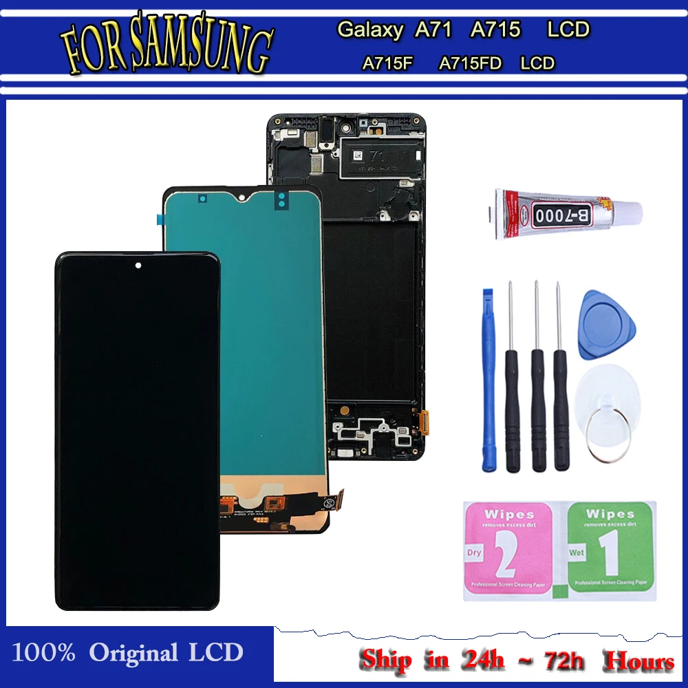 Сенсорный ЖК экран для Samsung Galaxy A71 дигитайзер сенсорного экрана в сборе дисплей A715 A715F A715FD оригинал|Экраны