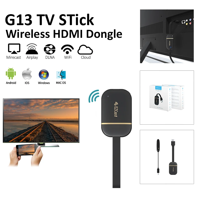 2020 EZCAST G13 5G 4K wifi беспроводной ключ 2 4G/5G видео в реальном времени зеркальное