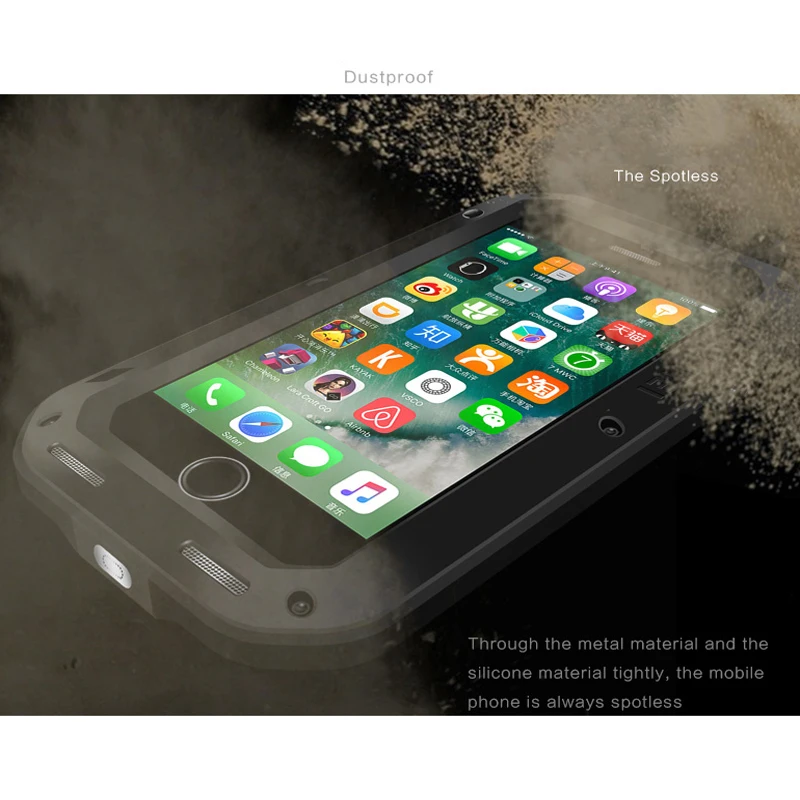 Для Apple iPhone 7 защитный чехол LOVE MEI мощный грязеотталкивающий противоударный алюминиевый металлический чехол для iPhone 7 Plus задний Чехол
