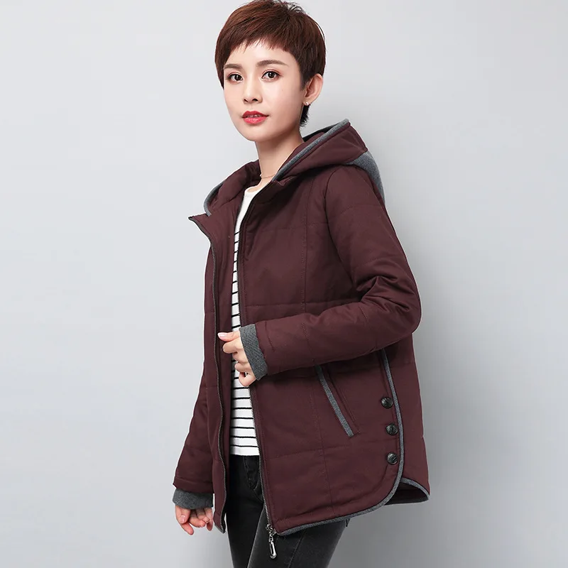 

Cotton Coat Women's 2018 New Style Korean-style Loose-Fit Padded Jacket Short Middle-aged Mom Large Size Thick Cotton-padded Clo