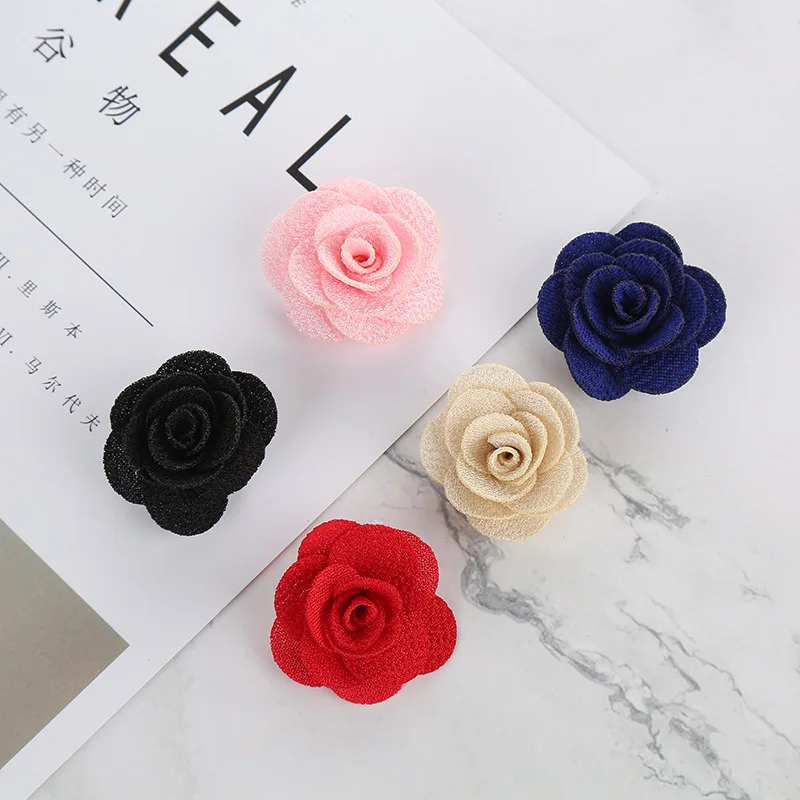 10 teile/los 4cm Kamelie DIY dekorative Blume Ohne Clip Für Mädchen Haar Zubehör Hand Handwerk DIY – Detail 2