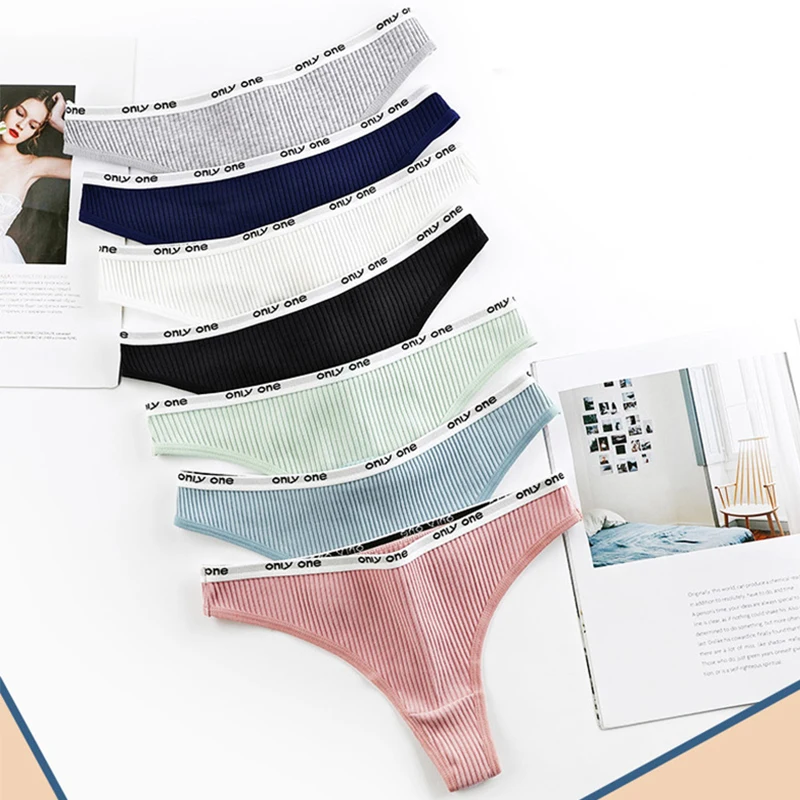 

2020 Women Cotton Underwear Low Waist Letter Briefs Intimate Briefs Girls Soft Panty Women Underpants Female Lingerie Tangas