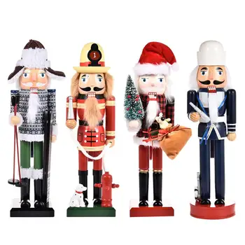 

36CM Nutcracker Ornament Wooden Nutcracker Figures For Christmas Gift Bar Table Decoration For Tables Shelves Counters
