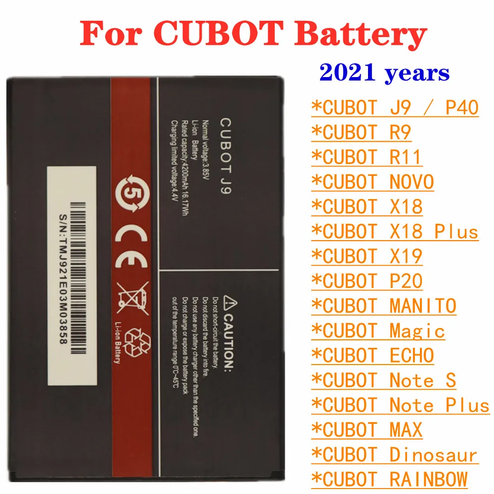 Новый оригинальный аккумулятор CUBOT для J9 P40 R9 R11 RAINBOW NOVO MANITO Magic ECHO Note S Plus MAX динозавр