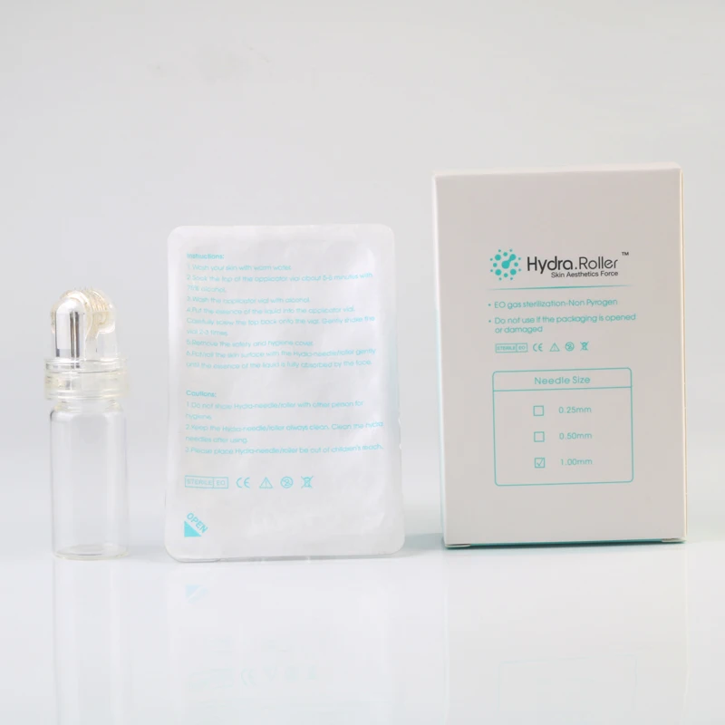 Оптовая продажа Hydra Derma Roller 64 с золотыми наконечниками микроиглы гелевой бутылкой
