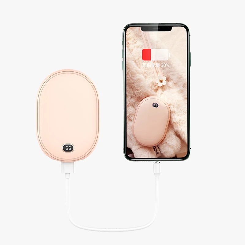 Портативный USB Перезаряжаемый мини-обогреватель с температурным дисплеем для путешествий, креативный теплый зимний обогреватель для рук