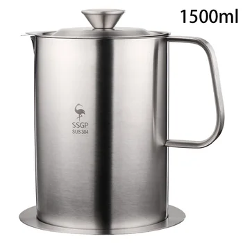 

Kitchen Stainless Steel Oil Filter Strainer Colander Reuse Fry Oil Can Pot Stainless Steel Oil Filter Pot 2020 New