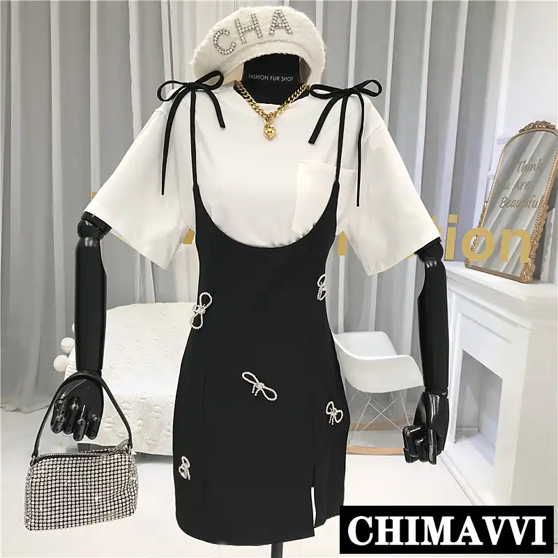 dungaree dress with shirt