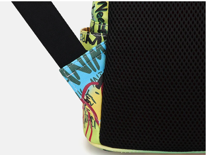 Chegada de Alta Mochila para as Mulheres Couro do Plutônio Nova Marca Qualidade Graffiti Designer Volta Bolsa Grande Capacidade Arco-íris Colorido 2020 21 High Quality Bolsas e Malas