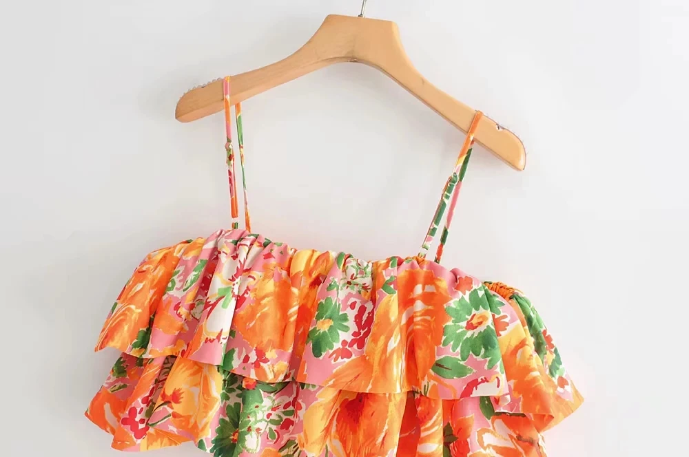 Женская Высокая Уличная Сексуальная Цветочная печать blusas mujer de moda Спагетти ремень рубашка блузка женские s шикарные топы