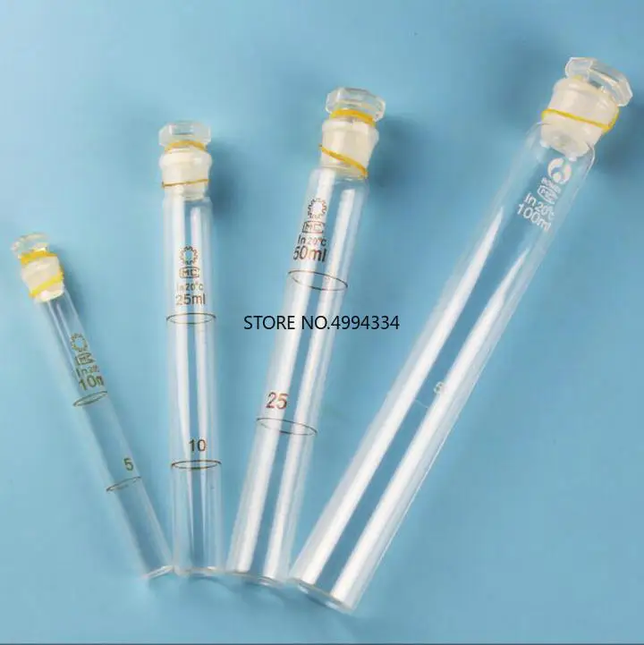 

12pcs/lot 5ml/10ml/25ml/50ml/100ml Glass colorimetric tube, Color comparison tube, Colorime cylinder for Lab experiments