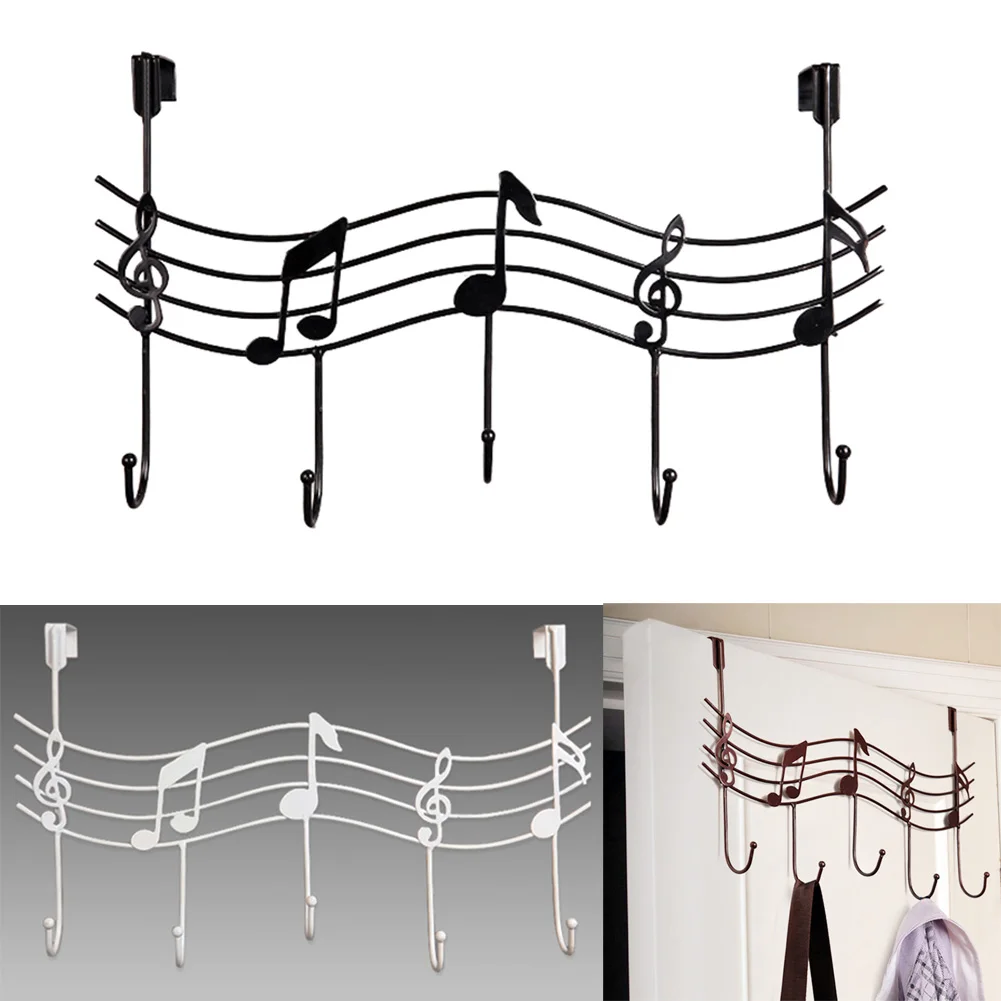 5 крючков музыкальная настенная вешалка для двери кухонный стеллаж для хранения для вывешивания на шкаф Крюк Полка-органайзер для ванной сумки вешалка для одежды