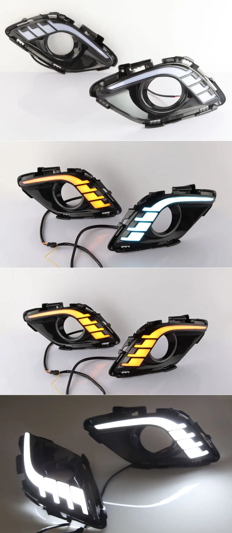 JAZZ TIGER желтая функция поворота качество ABS крышка 12 В автомобиль DRL светодиодный светильник дневного света Дневной светильник для Mazda 6 2013