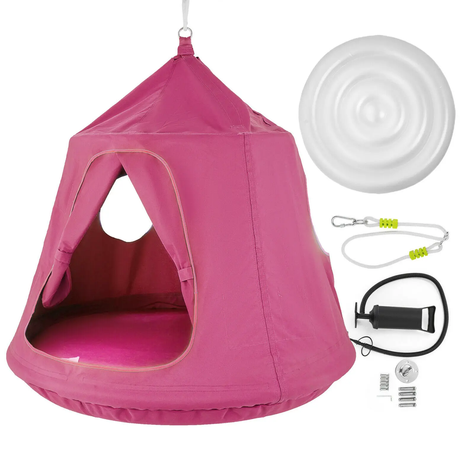 

Lightweight and portable HearthSong Family HugglePod HangOut Hanging Pod for Entire Family, in pink