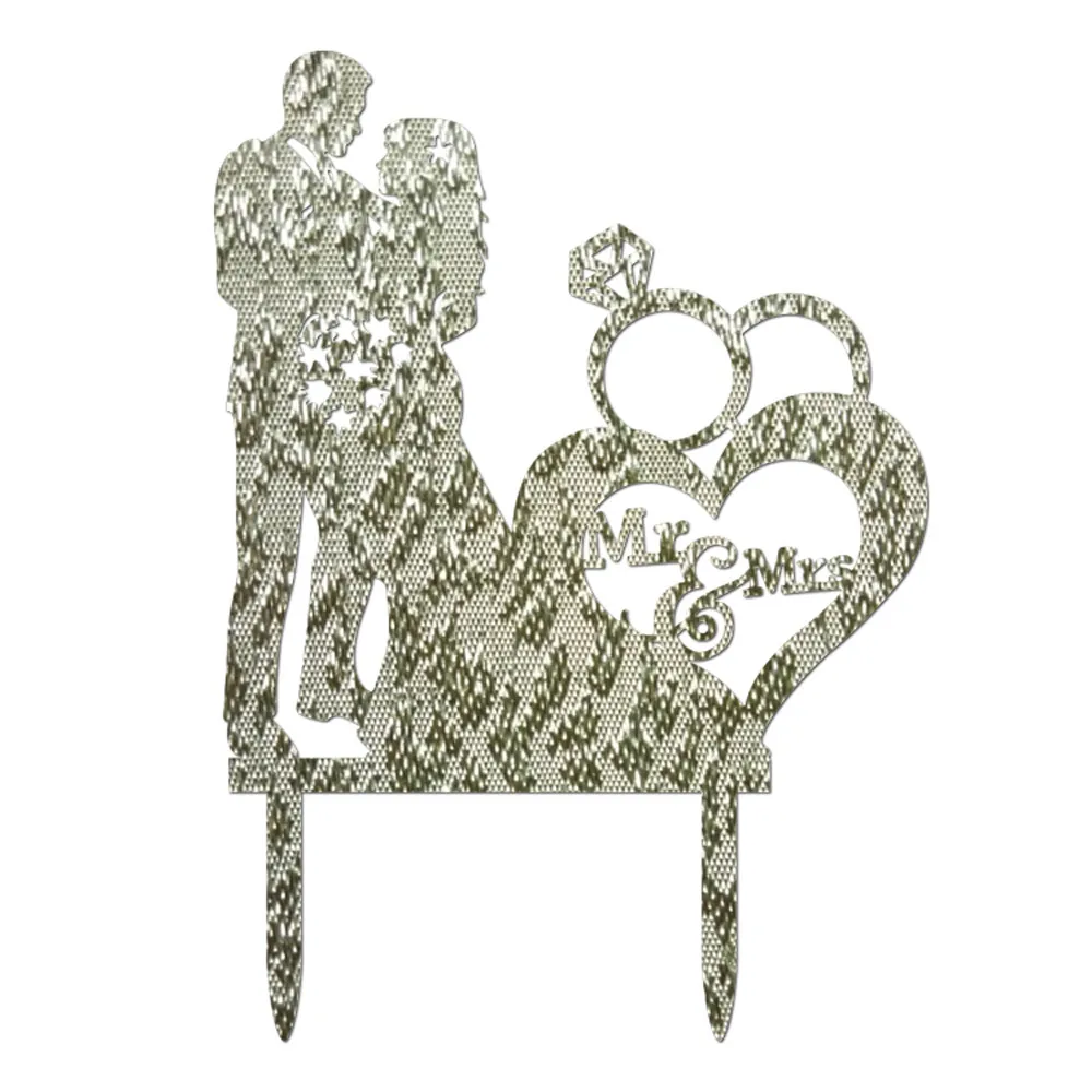 Hot sale on New Wedding Cake Topper Insert Card Love Groom And Bride Acrylic Cake Decoration 10.16