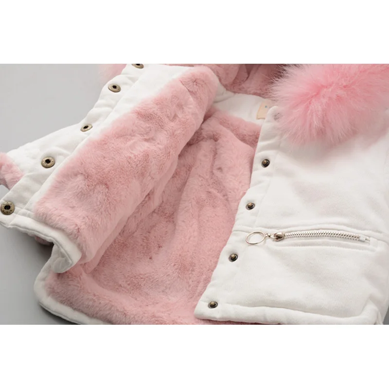Меховые зимние куртки с капюшоном для девочек флисовые теплые пуховики для девочек зимняя детская верхняя одежда, куртка модный детский зимний комбинезон Z717