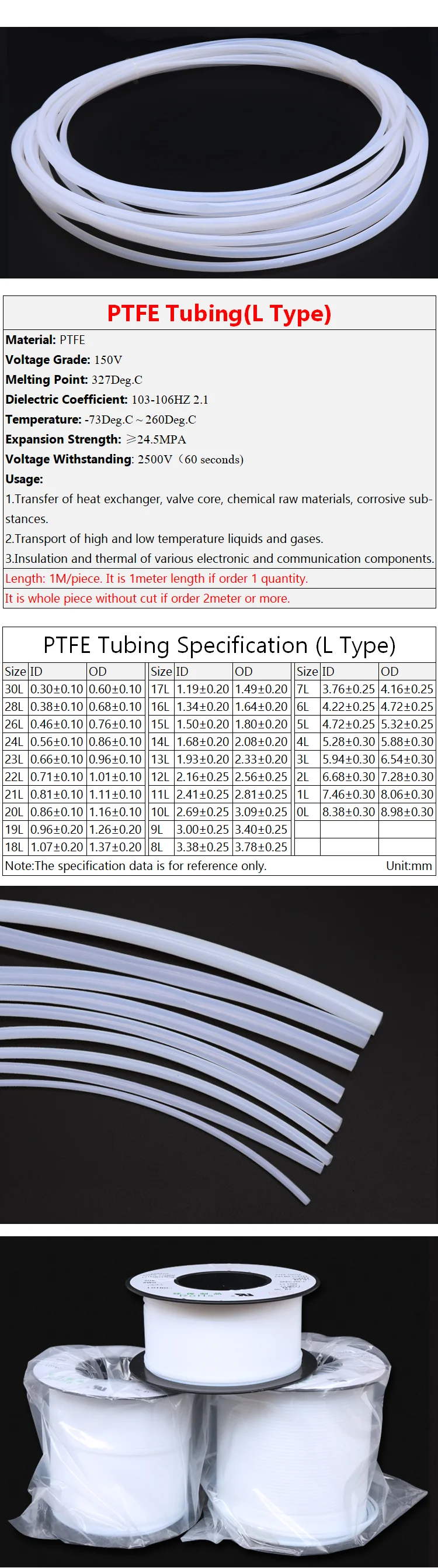 7L 3,76 мм x 4,16 мм PTFE трубка T eflon Изолированная жесткая капиллярная F4 труба высокая термостойкость передающий шланг 150 в полупрозрачный