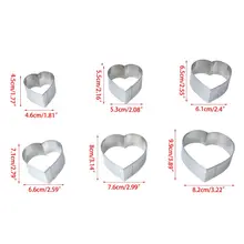 6 шт./компл. сердце Форма оригинальные формочки для печенья в виде украшения Инструменты Fondant(сахарная) конфеты