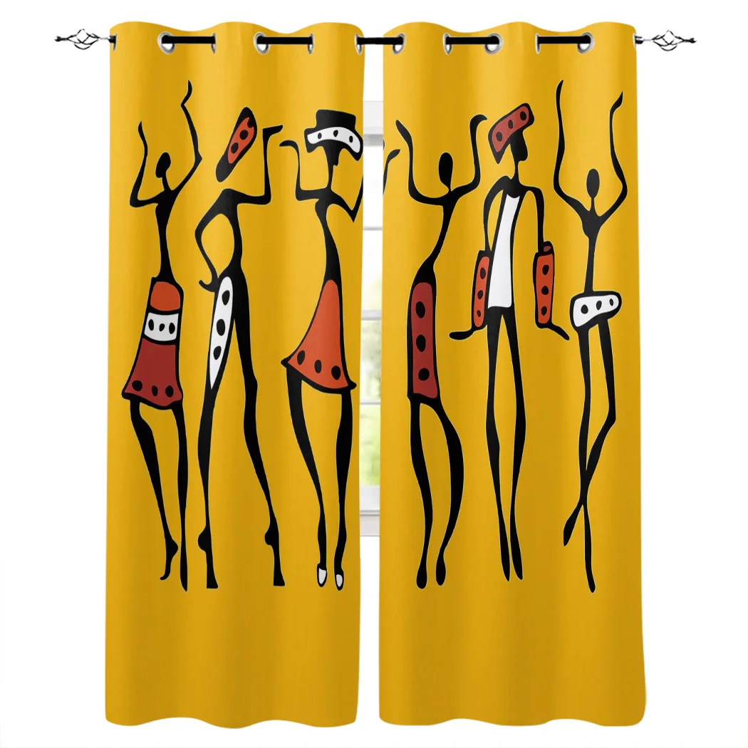 Modern African Women Ethnic Window Curtain Bedroom Kitchen Living Room