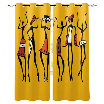 

Modern African Women Ethnic Window Curtain Bedroom Kitchen Living Room Decoration Items Window Curtains for Living Room
