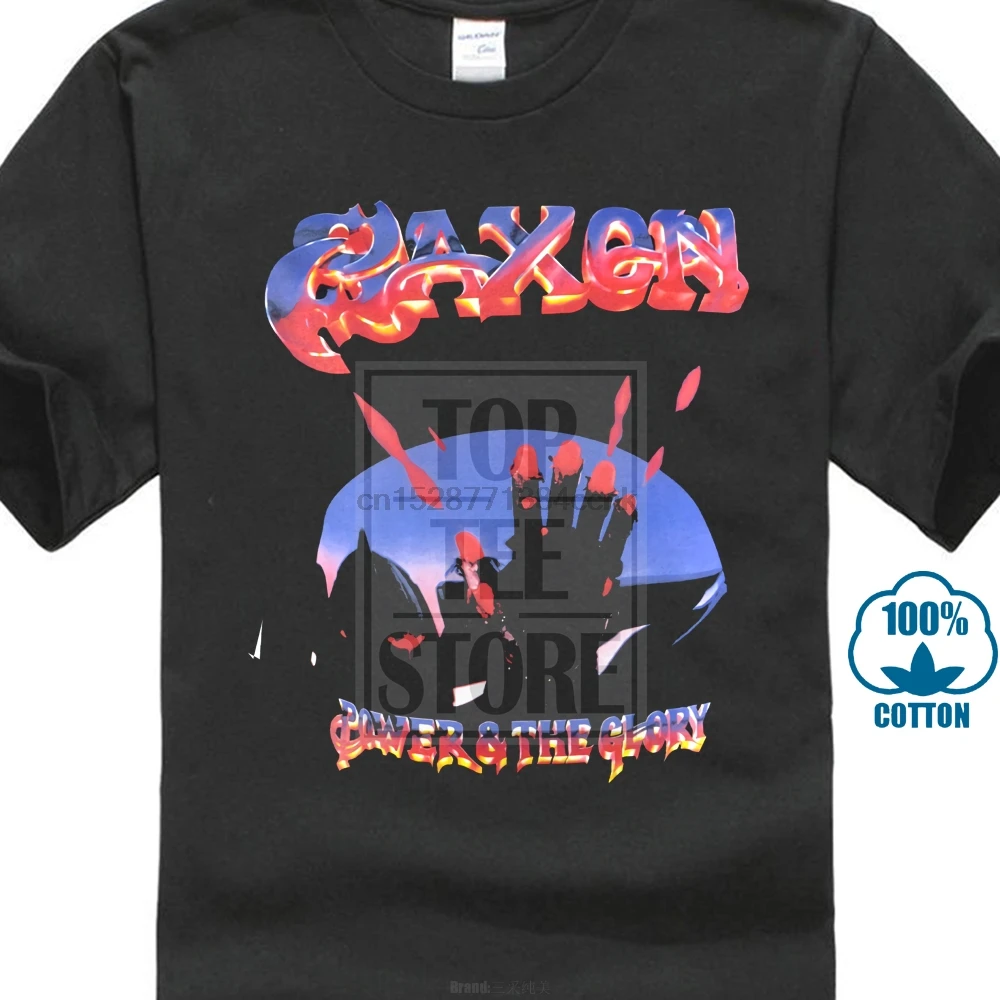 Saxon power And The Glory 1983 альбом Обложка футболка | Мужская одежда