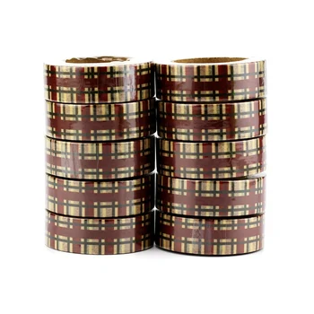 

10PCS/lot Decorative Christmas Grid Style Washi Tapes Japanese Paper DIY Planner Adhesive Masking Tapes Stickers Stationery