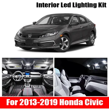 

9x Canbus Error Free LED Interior Light Kit Package for 2013-2019 Honda Civic Car Accessories Map Dome Trunk License Light