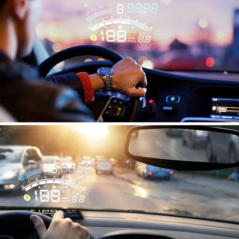 

new and high quality Latest 5.5'' OBII Car HUD Head Up Display Digital Screen Speeding System Gauge